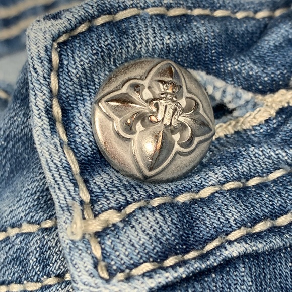 Miss Me jeans 26 boot fleur de lis bling low rise sexy club denim - Picture 3 of 4